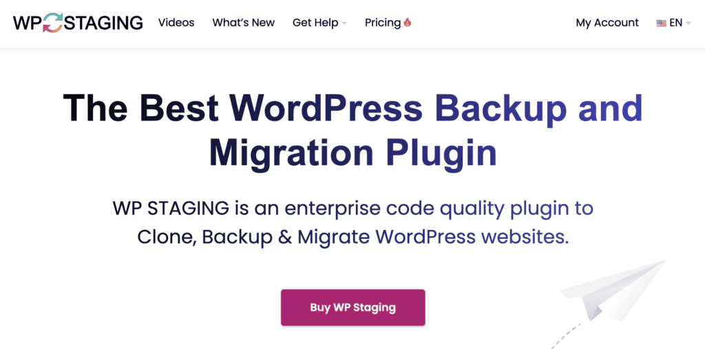 wp staging home page